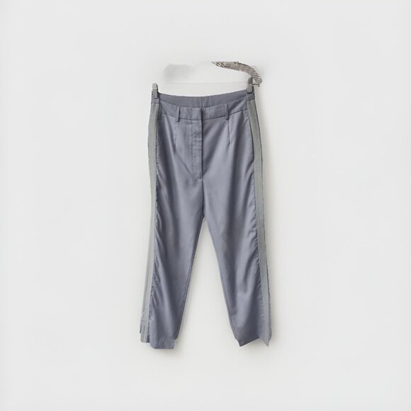 Maison Margiela Baby Blue Women’s Dress Asymmetrical Hem Pants With Side Panels - Picture 2 of 6